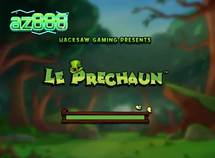 Giao diện trò chơi slot Le Prechaun với chú gấu mèo và các biểu tượng đặc sắc